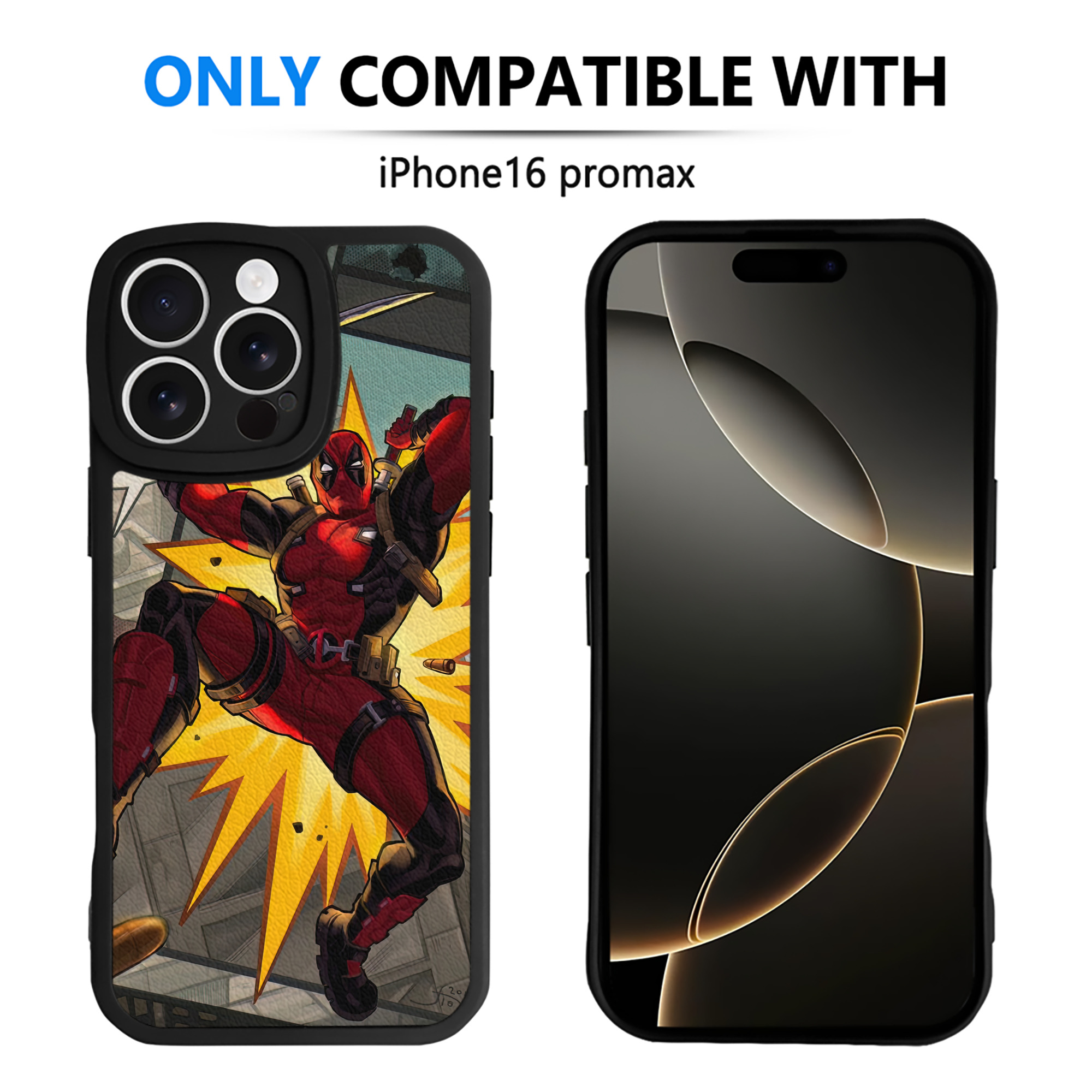 （画像用） Deadpool デッドプール 【iPhone 16シリーズ対応】シリコンスマホケース（レザー調） 材質：シリコン